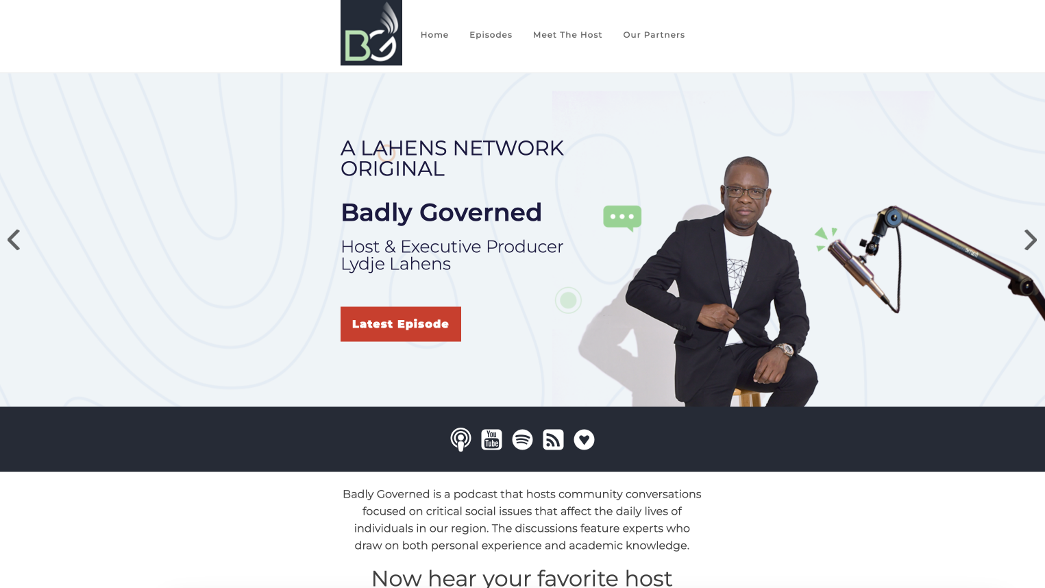 Screenshot of the Badly Governed website