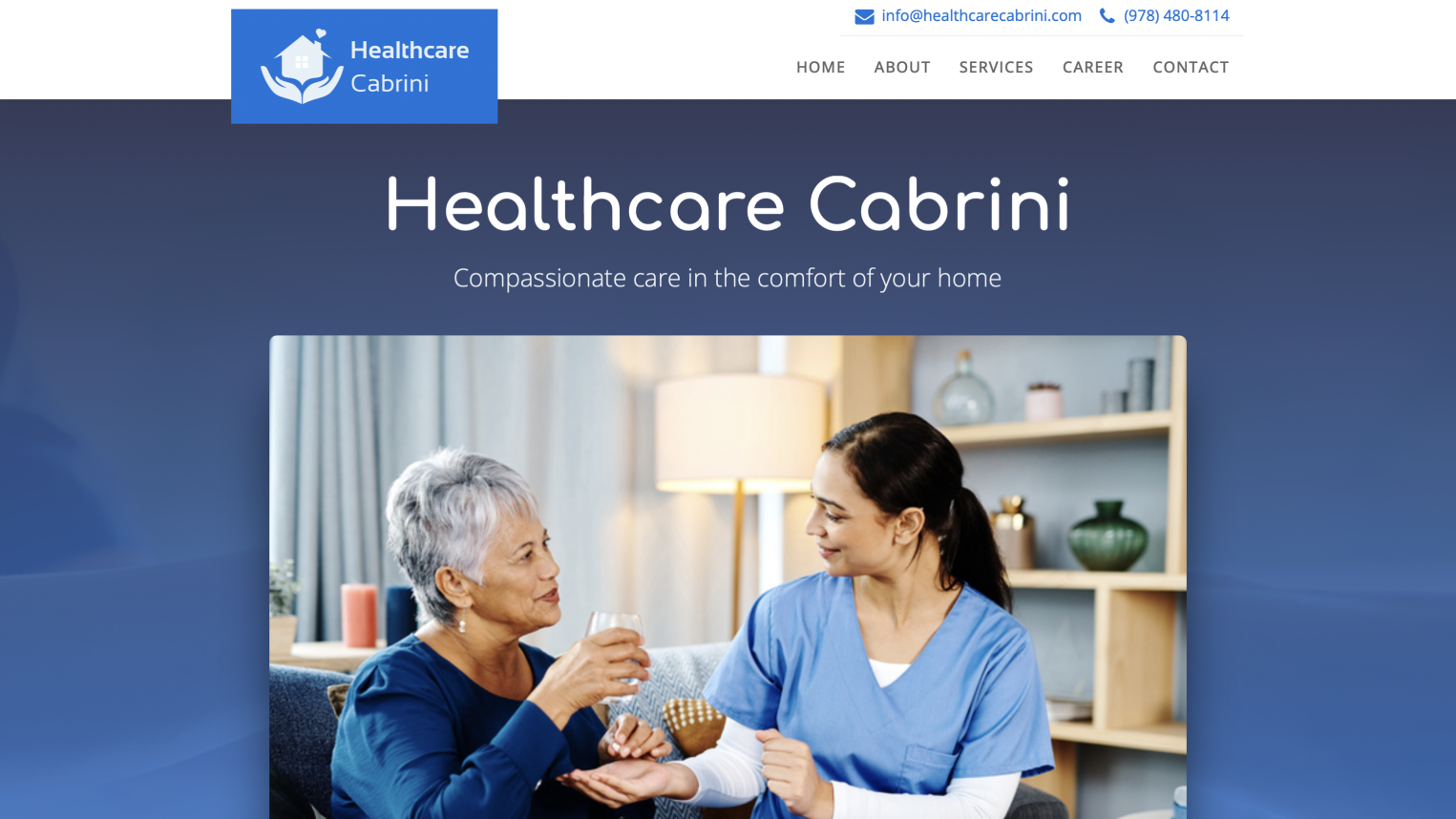 Screenshot of the Healthcare Cabrini website